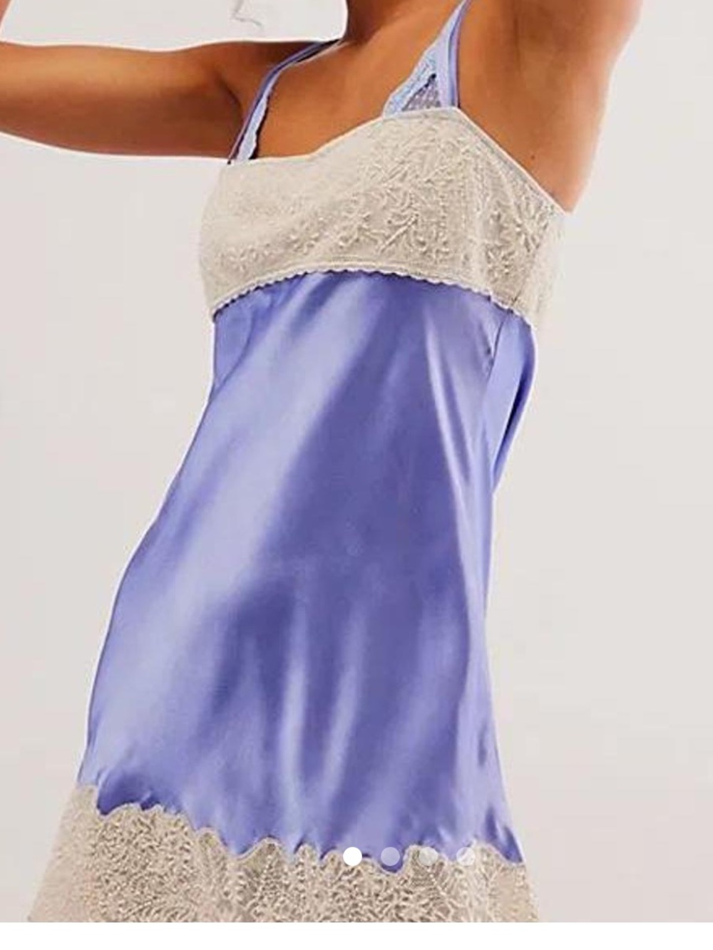 Free People Intimately Satin Lace Slip Dress Chemise Lavender Purple Size S